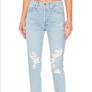 SOLD AGOLDE Distressed Jamie High-Rise Classic Jeans Ever More in Sz 28